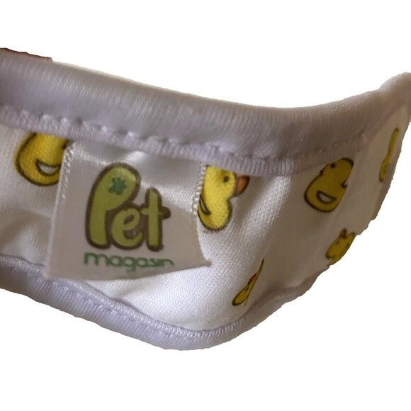 Reusable Female Dog Diapers with Tail Hole, Cute Yellow Duck Pattern, Pre-Owned - Picture 2 of 8